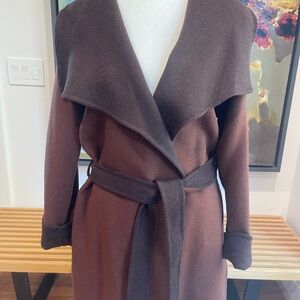 Tahari Chocolate Trench Coat with Belt